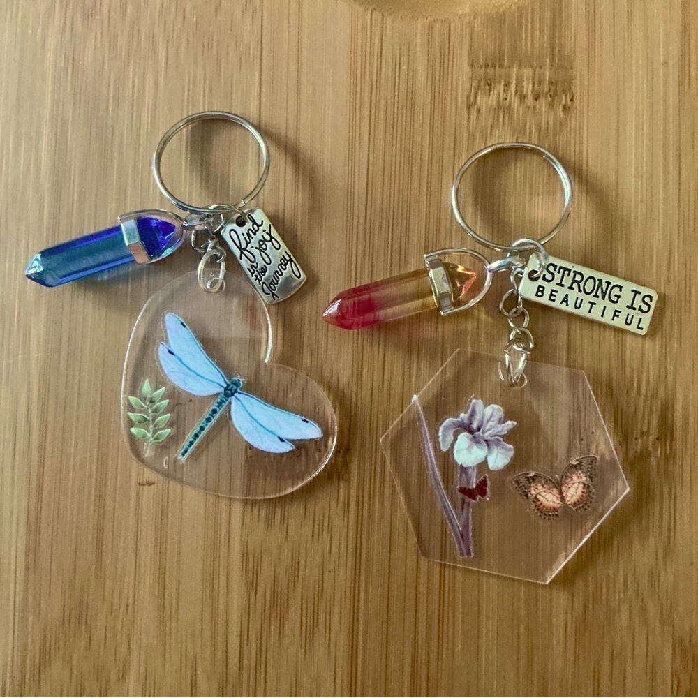 Handmade set of 2 acrylic keychains!  Brand New!